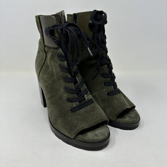 Frye Shoes - Frye Boot Lug Combat Open Toe Danica Lace Up Ankle Bootie Suede 7M